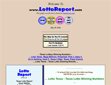 Tablet Screenshot of lottoreport.com